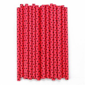 Black Dots on Red Cake Pop Sticks Pack of 24