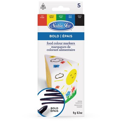 Bold Tip Food Color Markers by Satin Ice - 5ct