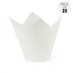 White Tulip Paper Baking Mold 25 Pcs