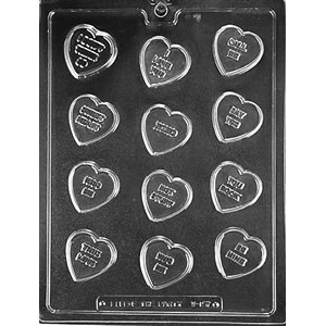 Heart Phrases Chocolate Candy Mold