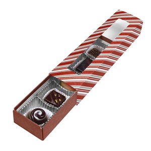 Red & White Stripe Chocolate Box 5 Piece Slider-Pack of 5