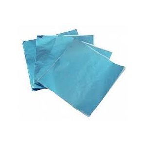 Light Blue Foil Square 4 Inch x 4 Inch