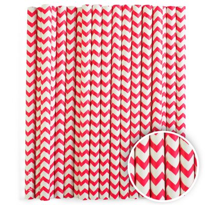 Red Chevron Cake Pop Sticks- 6 Inch -Pack of 25