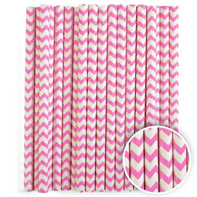 Pink Chevron Cake Pop Sticks- 6 Inch -Pack of 25